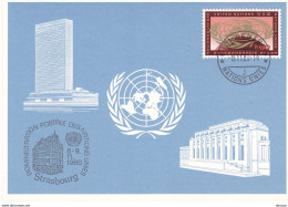 NATIONS UNIES 1980  Administration Postale De L'ONU STRASBOURG CARTE Yvert 6, Michel 9 - Cartas & Documentos