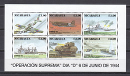 Nicaragua 1999 Kleinbogen Mi 3398-3403 MNH WW2 D-DAY AIRCRAFT & SHIPS - Aviones