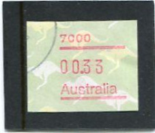 AUSTRALIA - 1985  33c  FRAMA  KANGAROO  POSTCODE 7000 (HOBART)  FINE USED - Timbres De Distributeurs [ATM]