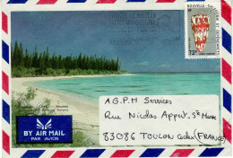 NEW CALEDONIA 1985 AIRMAIL LETTER SENT FROM NOUMEA TO TOULON - Covers & Documents