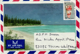 NEW CALEDONIA 1985 AIRMAIL LETTER SENT FROM NOUMEA TO TOULON - Brieven En Documenten