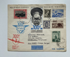 !!! LETTRE COMMEMO 100E LIAISON AERIENNE BELGIQUE-CONGO DU 20/11/1938 - Lettres & Documents