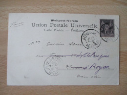 1902 JERUSALEM PALESTINE POSTE FRANCAISE OBLITERATION LETTRE TIMBRE SAGE - Storia Postale