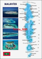 Maldives Islands Map New Postcard * Carte Geographique * Landkarte - Maldiven