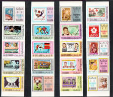 1970 Ras Al Khaimah - Philympia 1970 Complete Set 20 Values - IMPERF - MNH - Ras Al-Khaimah