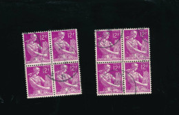 Lot De 2 Blocs De 4 Timbres  Moissoneuse  12f - 1957-1959 Mietitrice