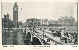 ROYAUME-UNI - Clock Tower & Westminster Bridge - The Famora Carriage Crossing - London - Animé - Carte Postale Ancienne - Tower Of London