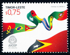 East Timor 2010 - 10 Years AICEP, Flags Stamp MNH - Timor Oriental