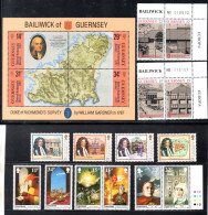 UK, GB, Great Britain, Guernsey, MNH, 1987, Michel 385 - 407, Complete Year_ - Guernsey