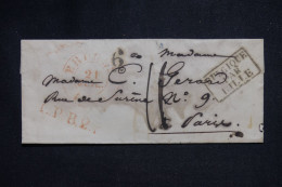 FRANCE - Cachet D'entrée Belgique Par Lille Sur Lettre De Bruges Pour Paris En 1836  - L 151353 - Marques D'entrées