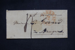 BELGIQUE - Cachet à Date De Tournay Sur Lettre Pour Bruges En 1856  - L 151356 - Sonstige & Ohne Zuordnung
