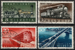 Schweiz Suisse 1947: Eisenbahn Chemin De Fer Zu 277-280 Mi 484-487 Yv 441-444 Mit Stempel Von ILANZ  (Zumstein CHF 6.00) - Used Stamps