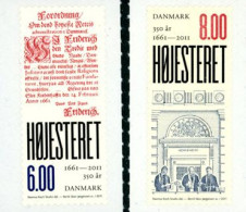 DANEMARK  2011-350 Ans De Cour Suprême De Justice-adhésifs-2 V. - Unused Stamps