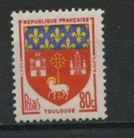 FRANCE -  BLASONS TOULOUSE - N° Yvert  1182** - 1941-66 Armoiries Et Blasons