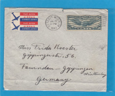 LETTRE PAR AVION DE DETROIT POUR FAURNDAU,ALLEMAGNE,OUVERTE PAR LA CENSURE ALLEMANDE,OKW,1941. - 2c. 1941-1960 Covers