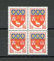 FRANCE -  BLASON TOULOUSE - N° Yvert  1182** Bloc De 4 - 1941-66 Stemmi E Stendardi