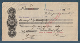 Egypt - 1939 - Vintage Check - ( National Bank Of Egypt - Cairo ) - Ungebraucht