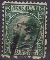 1867-68 Koning Wilhelm III 20 Cent Groen Kamtanding 12¾ : 11¾ Gestempeld NVPH 10 I A - Used Stamps