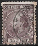 1867 Koning Willem III 25 Cent Violet Tanding 12 ¾ : 11 ¾ Type I NVPH 11 I A - Gebraucht