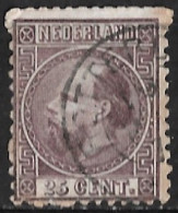 1867 Koning Willem III 25 Cent Violet Tanding 12 ¾ : 11 ¾ Type I NVPH 11 I A - Gebruikt