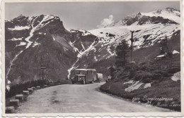 Simplonstrasse Und Monte Leone - Autocar - Autobus - Foto-AK - Simplon