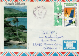 NEW CALEDONIA 1988 AIRMAIL LETTER SENT FROM POINTDIMIE TO TOULON - Storia Postale