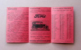 Calendario 1929 Ford Auto Date Mercati Modena Bologna Reggio Emilia  - Altri & Non Classificati