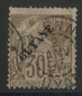 COLONIES GUYANE N° 24a (variété Sans Point) Oblitération Cayenne 2/01/1893 Cote 85 € - Usati