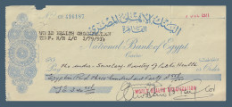 Egypt - 1971 - Vintage Check - ( National Bank Of Egypt ) - Cheques & Traverler's Cheques