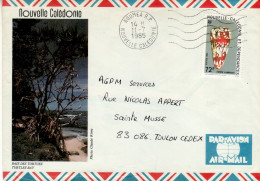 NEW CALEDONIA 1985 AIRMAIL LETTER SENT FROM NOUMEA TO TOULON - Covers & Documents