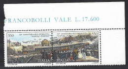 Italia 1989; Ferrovia Napoli-Portici, Serie Completa In Dittico; Angolo Superiore. - 1981-90:  Nuevos