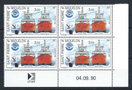 St Pierre Et Miquelon N°528** (MNH) 1990 - Bateaux - Coin Daté - Unused Stamps