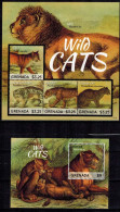 MDA-BK20-243 MINT ¤ GRENADA 2013 KOMPL. SET ¤ WILD CATS Of The WORLD - CHATS DU MONDE - KATTEN Van De WERELD - Felinos