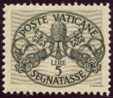 VATICAN - S 12B - 5 LIRES NOIR SUR GRIS - SANS CHARNIERE - Unused Stamps