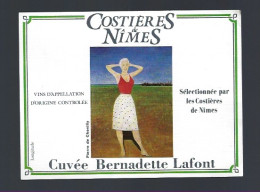 Etiquette Vin Costières De Nimes  Cuvée Bernadette Lafont - Vin De Pays D'Oc