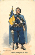 Illustration De Edmond Lajoux N° 394 , Segent Porte Fanion ( Bt Alpin )1932 , *  482 90 - Uniformi
