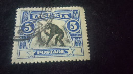 LİBERYA-1900-1910    5   C.      DAMGALI - Liberia