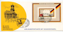 Germany, Berlin 1974 Souvenir Card - Schöneberg City Hall 60th Anniversary; Scott 1145 Souvenir Sheet - Lettres & Documents