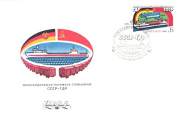 Soviet Union:Russia:USSR:FDC, USSR-GDR Rail-ferry Service, 1986 - FDC