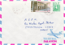 NEW CALEDONIA 1985 AIRMAIL LETTER SENT FROM NOUMEA TO NICE - Storia Postale