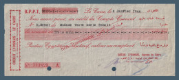 Egypt - 1944 - Vintage Check - ( Credit Lyonnais Bank - Cairo ) - Schecks  Und Reiseschecks