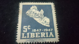 LİBERYA-1947-    5   C.      DAMGALI - Liberia