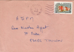 NEW CALEDONIA 1986 AIRMAIL LETTER SENT FROM TONTOUTA TO TOULON - Briefe U. Dokumente