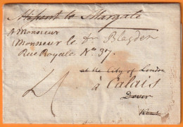 1757 -  KGII - 3-page Letter From REVESBY ABBEY, Lincolnshire, England To LONDON - Redirected To CALAIS, France - ...-1840 Vorläufer