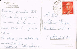 54667. Postal SAUQUILLO De BOÑICES (Soria) 1966. Vista Soria Y Rio Duero. MUY RARA - Lettres & Documents