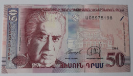 ARMENIA - 50 DRAM - P 41  (1998) - UNC - BANKNOTES - PAPER MONEY - CARTAMONETA - - Armenië