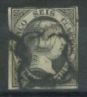 SPAIN,  1851 - QUEEN ISABELLA II STAMP (THIN PAPER) IMPERFORATED, # 6,USED. - Usados