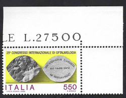 Italia 1986; Congresso Internazionale Di Oftalmologia; Francobollo Di Angolo Superiore. - 1981-90: Nieuw/plakker