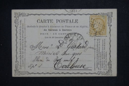 FRANCE - Carte Précurseur De Perpignan Pour Toulouse En 1873 - L 151406 - Voorloper Kaarten
