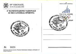 ITALIA ITALY - 2002 VERONA 99° Veronafil Mec-Sport 3 (sciatore Slalom) Su Cartolina Veronafil Di Bruno Prosdocimi - 8529 - 2001-10: Storia Postale